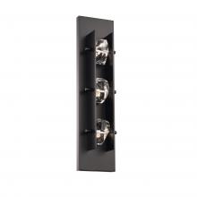  BWSW10322-BK - Strata 22in LED 3000K/3500K/4000K 120V-277V Outdoor Wall Sconce in Black with Optic Haze Quartz