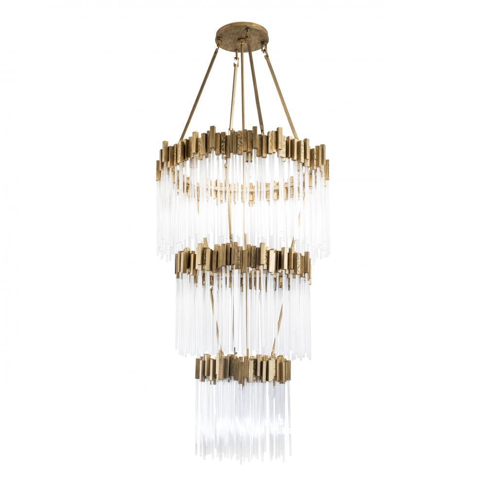 Matrix 19-Lt 3-Tier Chandelier - Havana Gold