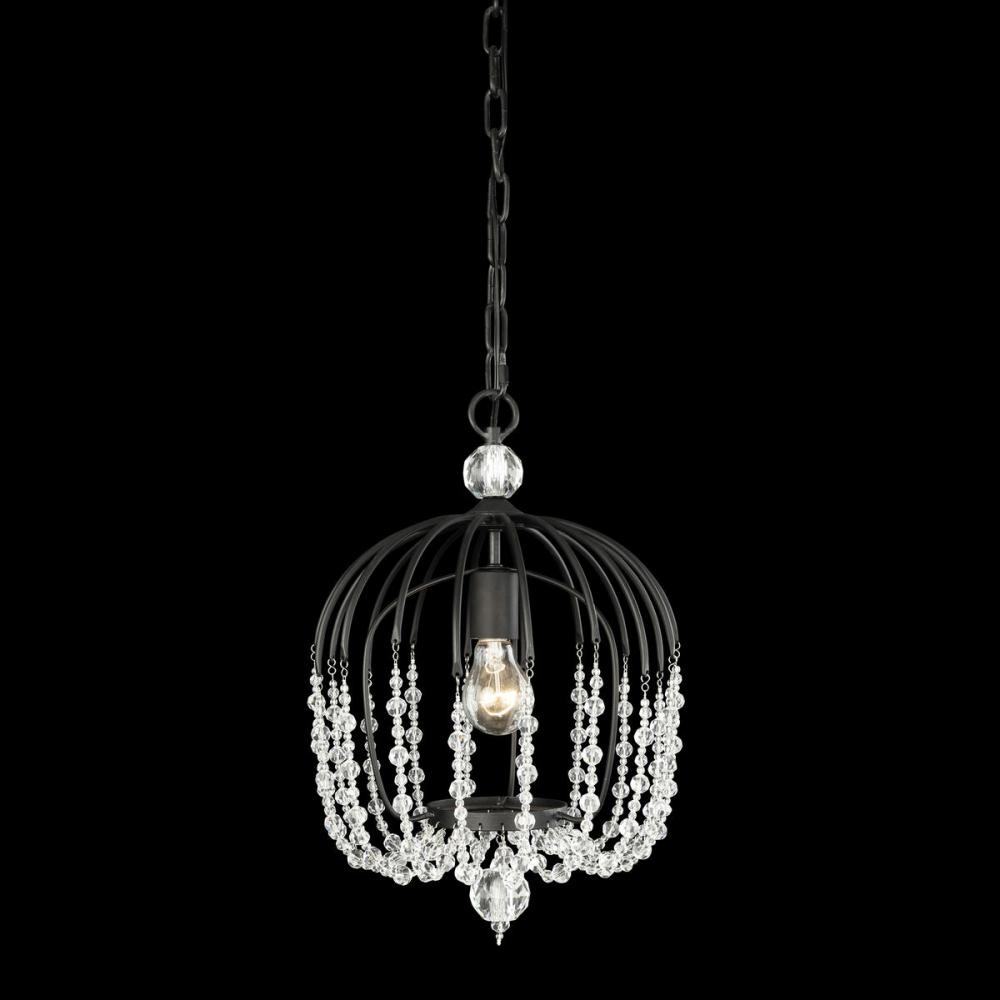 Voliere 1-Lt Crystal Pendant - Matte Black