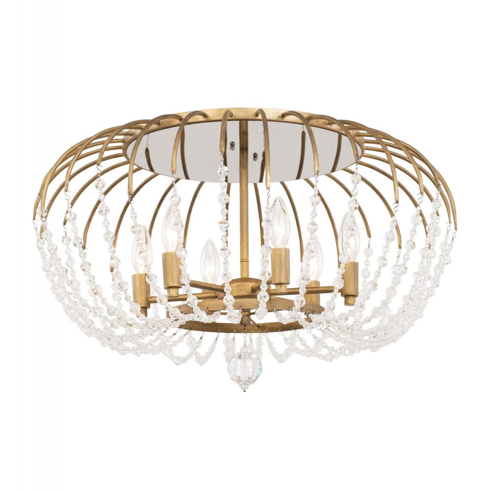 Voliere 6-Lt Semi-Flush - Havana Gold