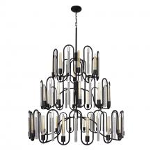 Varaluz 354P36MBCH - Darden 36-Lt 3-Tier Chandelier - Matte Black/Painted Chrome