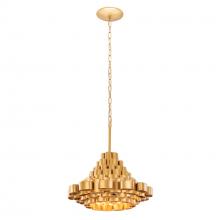 Varaluz 369P04AGCB - Totally Tubular 4-Lt Pendant - Antique Gold/Carbon Black