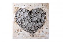  4DWA0114 - Work Of Heart Silver Mixed-Media Wall Art