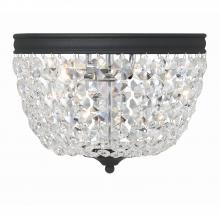 Crystorama NOL-312-BF-CL-MWP - Nola 2 Light Black Forged Flush Mount