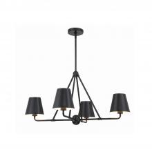 Crystorama XAV-B9304-MK - Xavier 4 Light Matte Black Chandelier