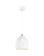  C69001PL - Hyozan Pendant - White Plaster Geometric Shade