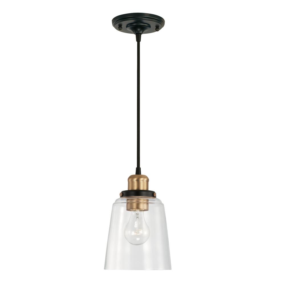 Fallon Mini Pendant - Aged Brass w/ Clear Glass