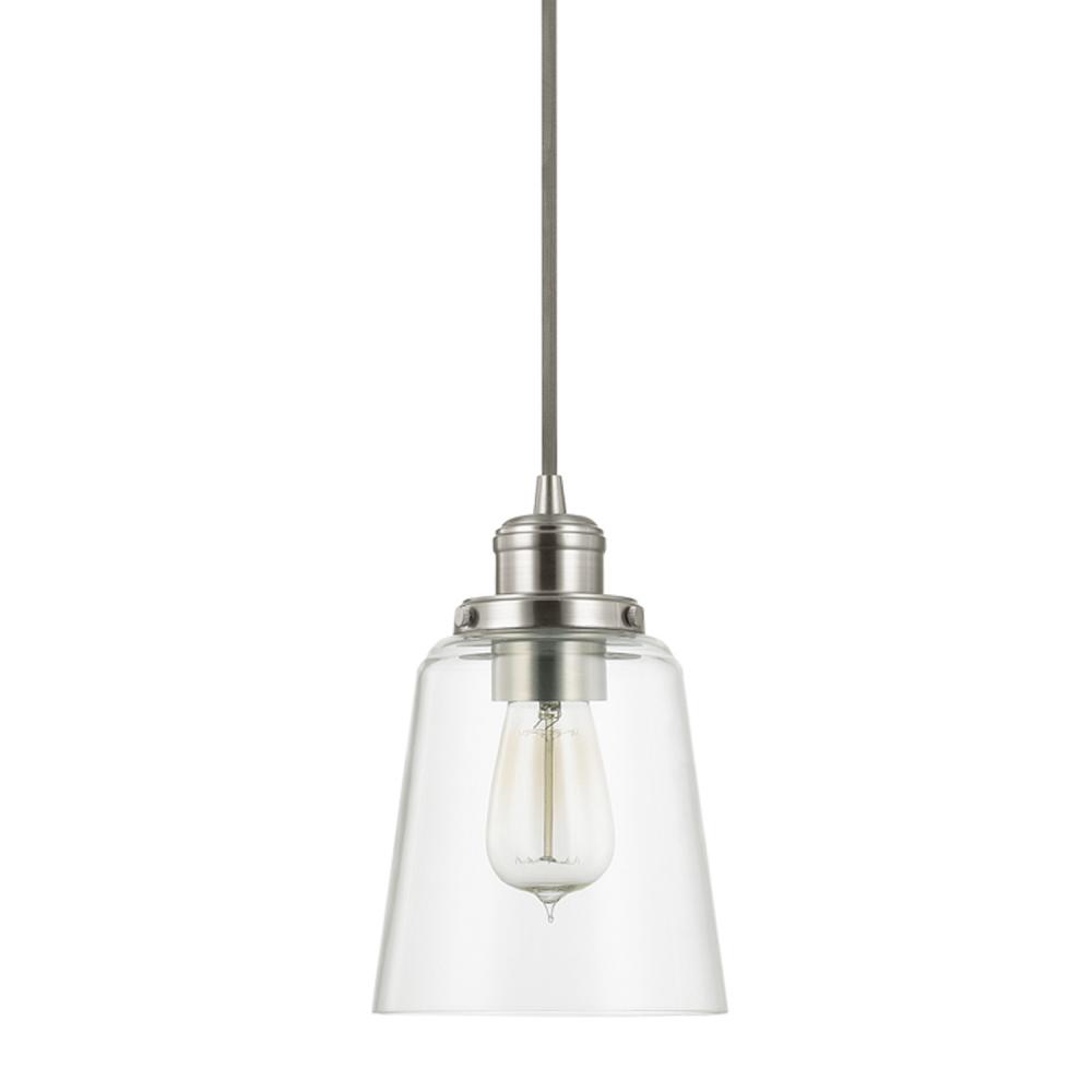 Fallon Mini Pendant - Brushed Nickel w/ Clear Glass