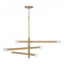 Capital Canada 451262AD - 6-Light Modern Sputnik Chandelier in Aged Brass