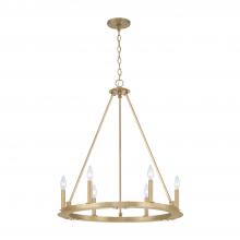 Capital Canada 4916AD - 6-Light Wagon Wheel Chandelier in Aged Brass