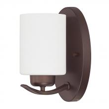  615211BZ-338 - Dixon Wall Sconce - Bronze w/ White Cylinder Glass