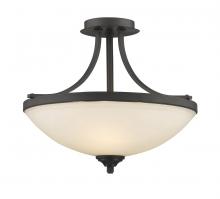 z-Lite 435SF-BRZ - 3 Light Semi Flush Mount