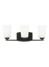 Generation Lighting 4428903-112 - Franport transitional 3-light indoor dimmable bath vanity wall sconce in midnight black finish with