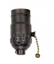  80/1740 - On-Off Pull Chain Socket; 1/8 IPS; 3 Piece Stamped Solid Brass; Dark Antique Brass Finish; 660W;