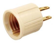  90/438 - Polarized Socket Outlet Adapter; Medium Base; 660W; 125V; Ivory Finish