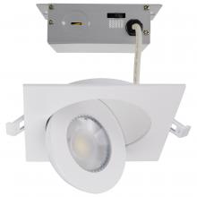  S11841 - 9 Watt; CCT Selectable; LED Direct Wire Downlight; Gimbaled; 4 Inch Square; Remote Driver; White