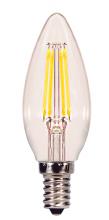 Satco Products Inc. S21702 - 4.5 Watt B11 LED; Clear; Candelabra base; 2700K; 350 Lumens; 120 Volt; 2-Card