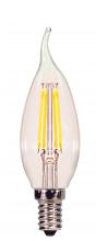  S28614 - 4 Watt CA11 LED; Clear; Candelabra base; 2700K; 350 Lumens; 120 Volt; Carded