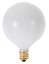Satco Products Inc. S3832 - 60 Watt G16 1/2 Incandescent; Satin White; 1500 Average rated hours; 630 Lumens; Candelabra base;