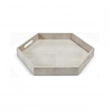  20-1145IV - Regina Andrew Shagreen Hex Tray (Ivory Grey)