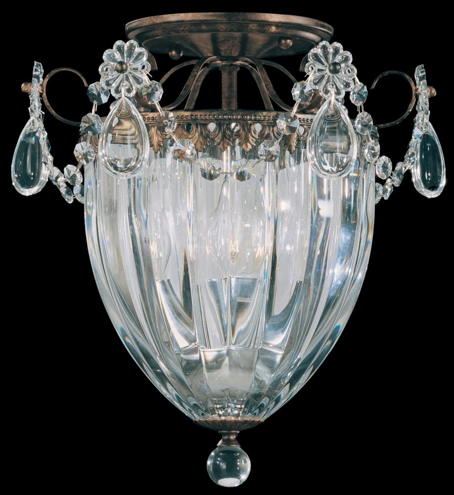 Bagatelle 3 Light 120V Semi-Flush Mount in Aurelia with Clear Heritage Handcut Crystal