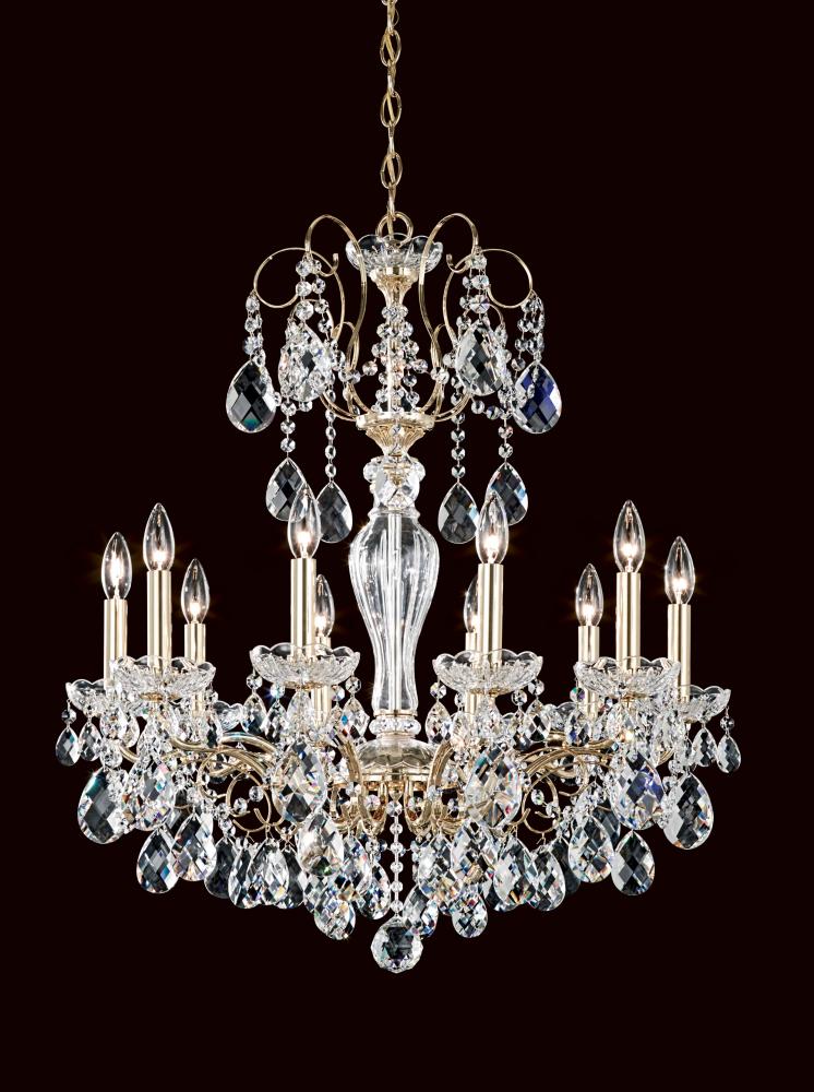 Sonatina 10 Light 120V Chandelier in Aurelia with Clear Heritage Handcut Crystal