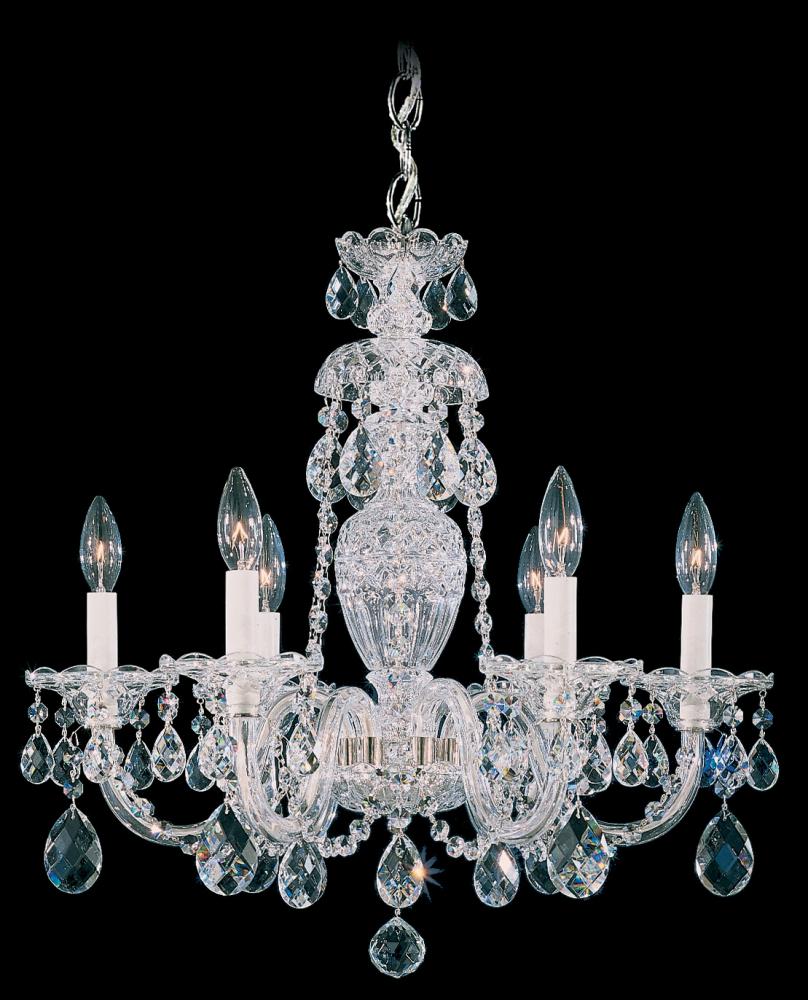 Sterling 6 Light 120V Chandelier in Aurelia with Clear Heritage Handcut Crystal