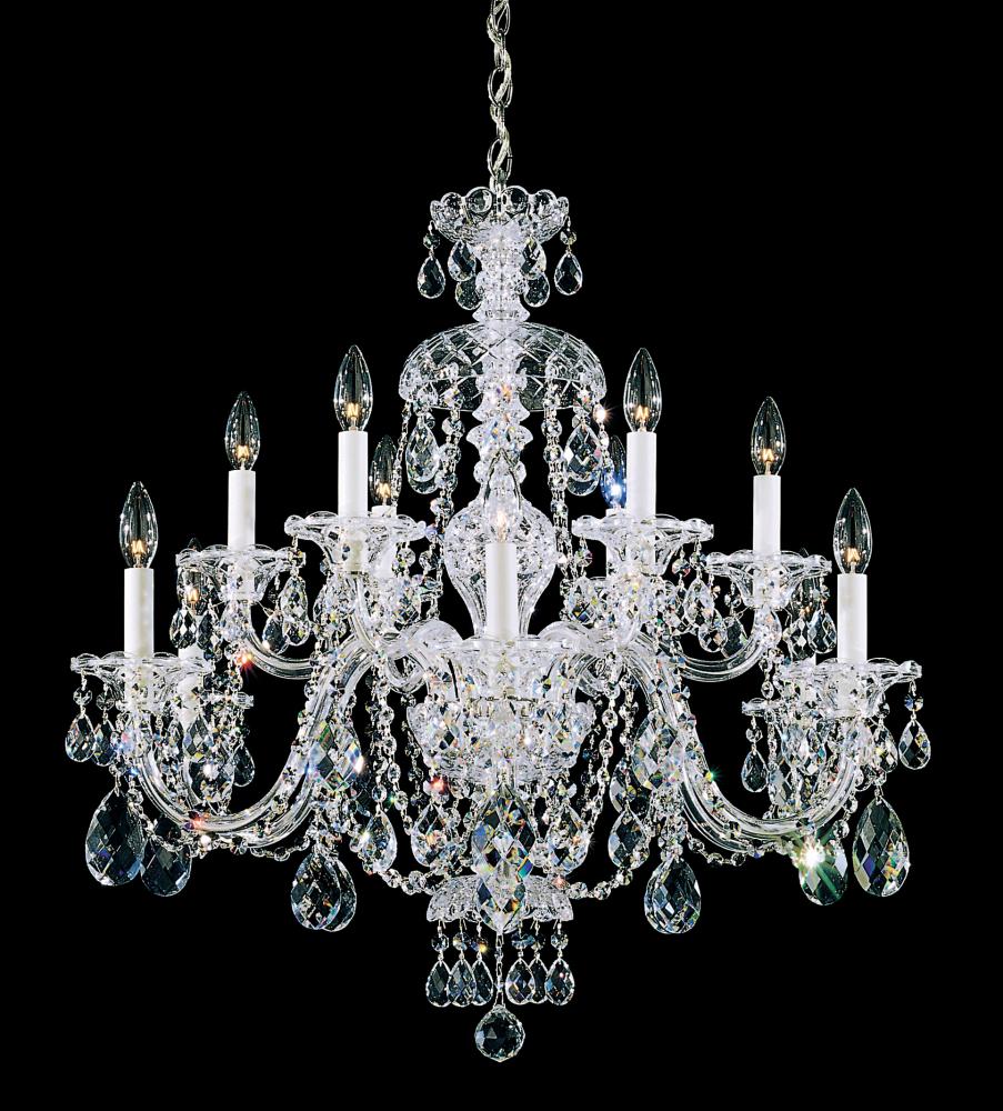 Sterling 12 Light 120V Chandelier in Aurelia with Clear Heritage Handcut Crystal