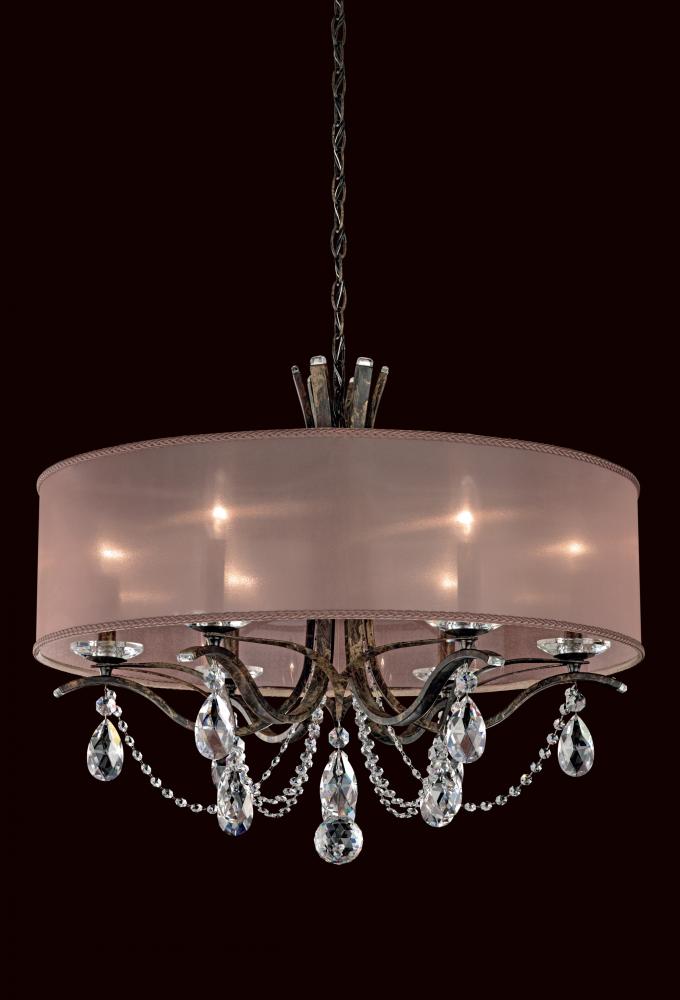 Vesca 6 Light 120V Chandelier in French Gold with Clear Heritage Handcut Crystal and Gold Shade
