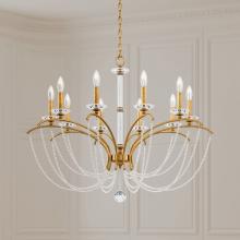  BC7110N-06PBZ - Priscilla 10 Light 120V Chandelier in White with Bronze Pearl