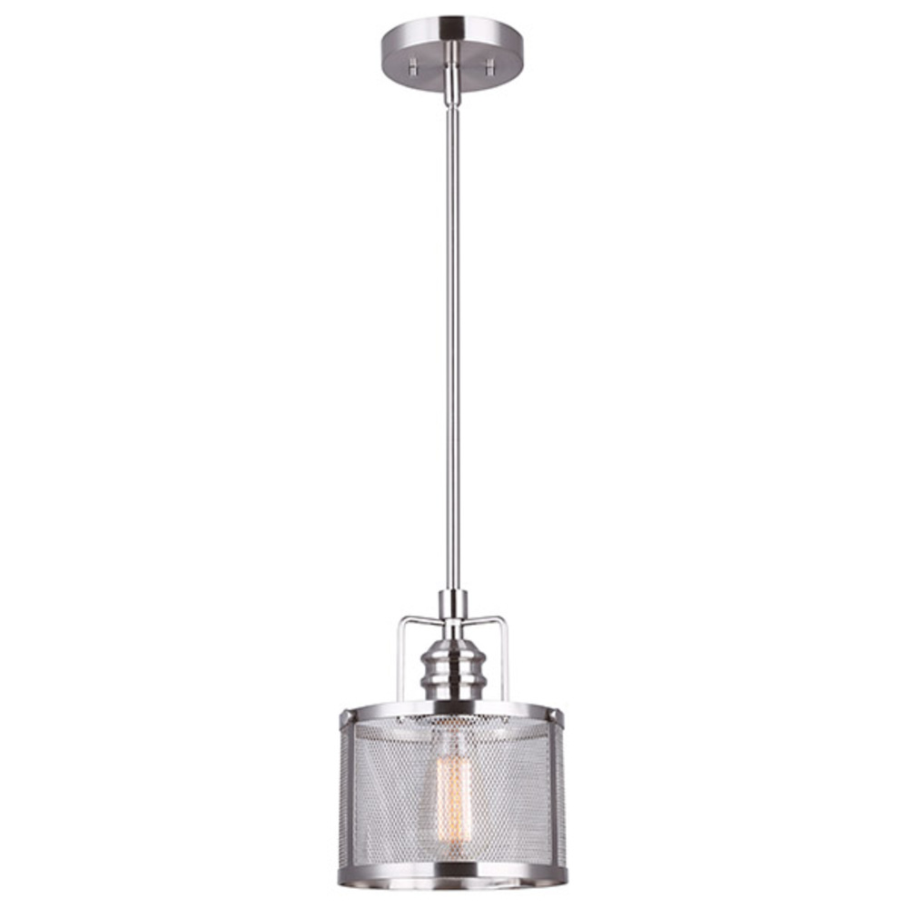 BECKETT, 1 Lt Rod Pendant, Metal Shade, 100W Type A, 7 3/4" W x 18 1/4" - 60 1/4" H