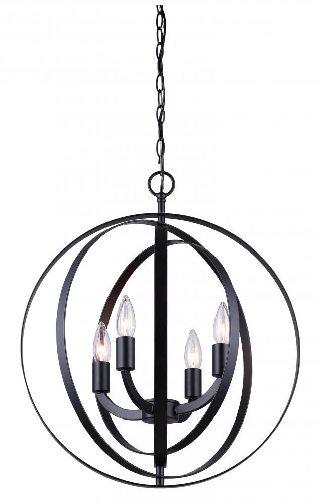 MERIDIAN, ICH182B04BK18, 4 LT 18" Chandelier