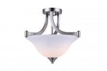 Canarm ISF587A02BN - Rue 2 Lt Semi-Flush mount, Flat Opal Glass, 60W Type A, 15" x 13"