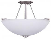 Canarm ISF256A03BPT - New Yorker BPT, 3 Lt Semi-Flush Mount, Flat Opal Glass, 100 W Type A, 15" W x 12"