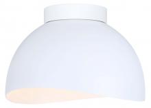 Canarm IFM1122A11WH - Henlee 11 in. 1-Light 60-Watt Modern Matte White Flush Mount with Matte White  Metal Shade