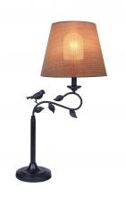  IOTL687BK - 1 Lt Outdoor Table Lamp, Natural Fabric Shade, 100W Type A, On-Off on Socket