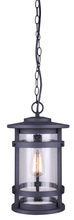 Canarm IOL343BK - DUFFY, IOL343BK, 1 Lt Chain Pendant Outdoor, Seeded Glass, 100W 