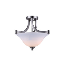 Canarm ISF587A02BN - Rue 2 Lt Semi-Flush mount, Flat Opal Glass, 60W Type A, 15" x 13"