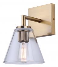  IVL1159A01GD - BERKLIE 6.5 in. 1 Light Gold Sconce with Clear Glass Shade