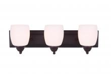 Canarm IVL259A03ORB - Griffin, IVL259A03 ORB -EOL-, 3 Light Vanity, Flat Opal Glass, 100 W Type A