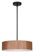 Canarm IPL318A03BKW16 - Dexter, MBK + Faux Wood Color, 3 Lt 15.75" W Rod Pendant, 60W Type A, 15.75" W x 12 - 54.5&#