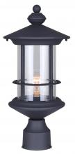  IOL303BK - TREEHOUSE, 1 Lt Outdoor Post Light, Clear Glass, 1 x 100W Type A, 8" W x 17 1/4" H x 8"