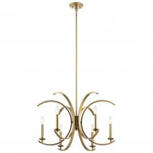 Kichler 52116BNB - Cassadee 16.5" 6 Light Chandelier in Brushed Natural Brass