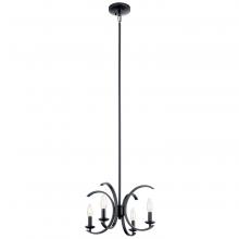 Kichler 52119BK - Cassadee 16" 4 Light Convertible Pendant/Semi Flush in Black