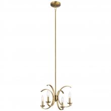 Kichler 52119BNB - Cassadee 16" 4 Light Convertible Pendant/Semi Flush Brushed in Natural Brass