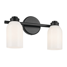 Kichler 55201BK - Shae 15" 2-Light Vanity Light with White Opal Glass in Black