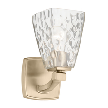 Kichler 55214CPZWTR - Marant 9.5" 1-Light Wall Sconce with Clear Water Glass in Champagne Bronze