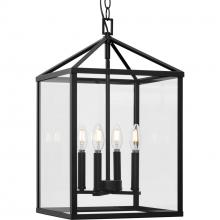  P500440-31M - Hilllcrest Collection Four-Light Matte Black Transitional Hall & Foyer Light