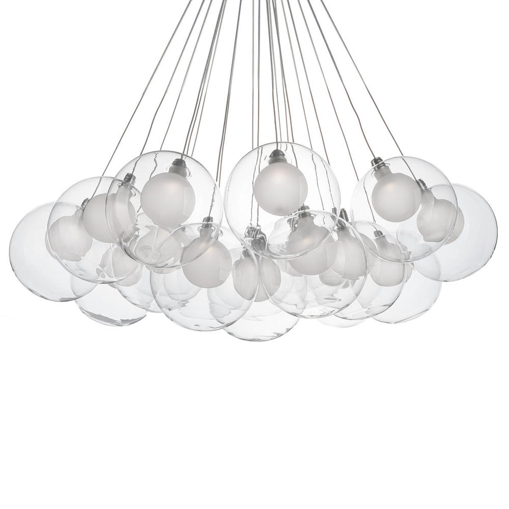 LED Pendant Bouquet Chandelier with 19 Glass Spheres. 72" adj rods