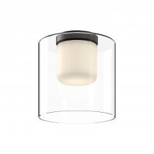  FM53509-BK/CL - Birch 9-in Black/Clear LED Flush Mount